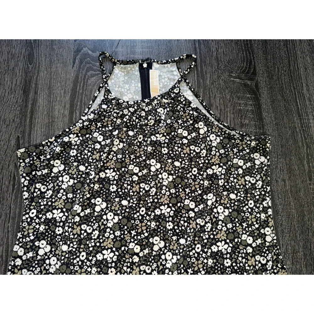 Michael‎ Kors Black Floral Spaghetti Strap Sundress Cottagecore Boho Dress Med